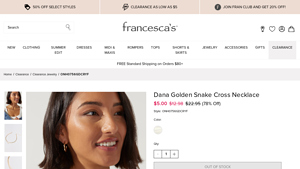 Francesca's - Dana Golden Snake Cross Necklace