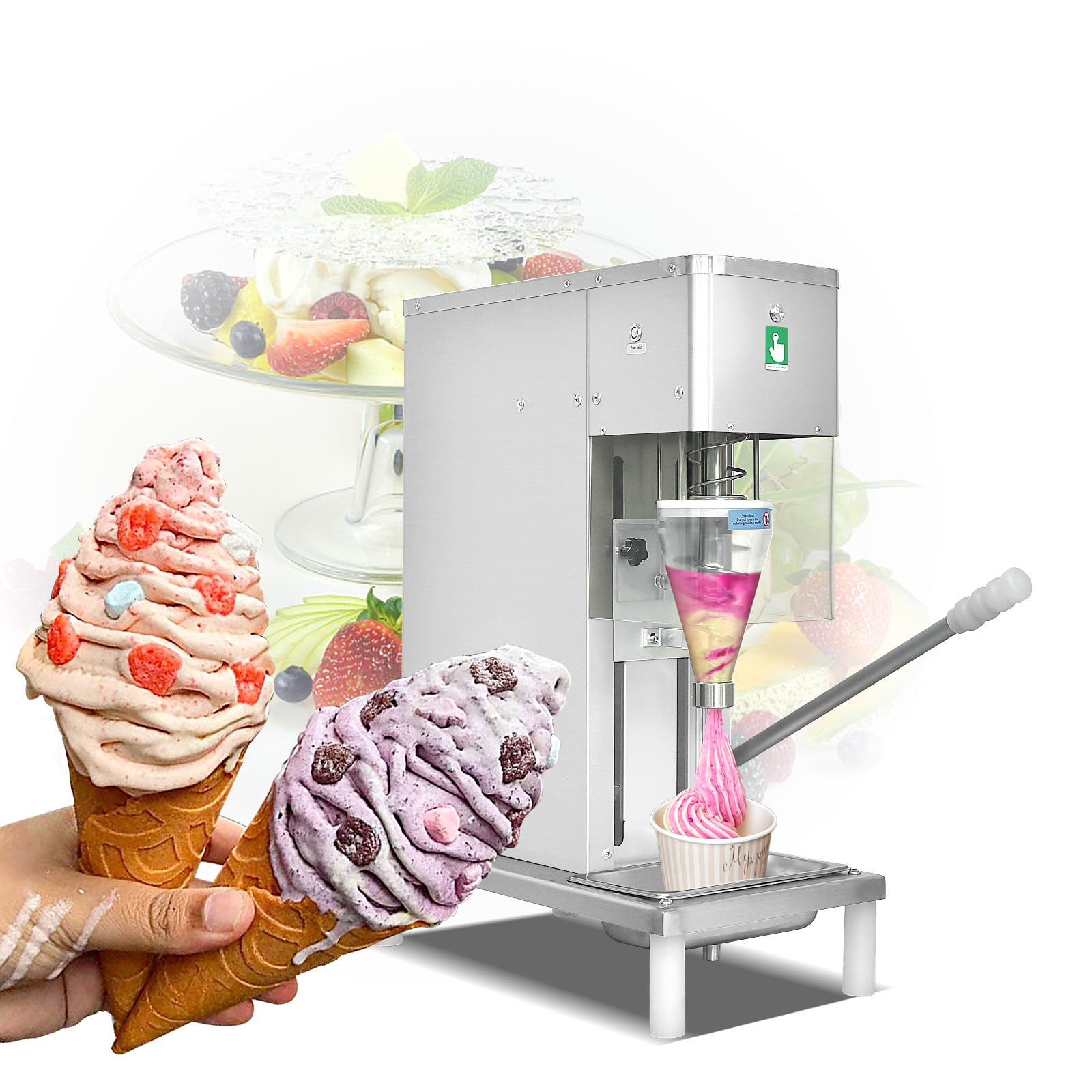 A relevant stock photo of frozen yogurt machine in a typical setting.