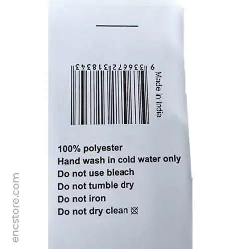 A relevant stock photo of garment barcode in a typical setting.