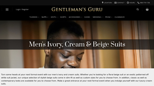 Gentleman's Guru - Cream White Paisley Tuxedo Jacket