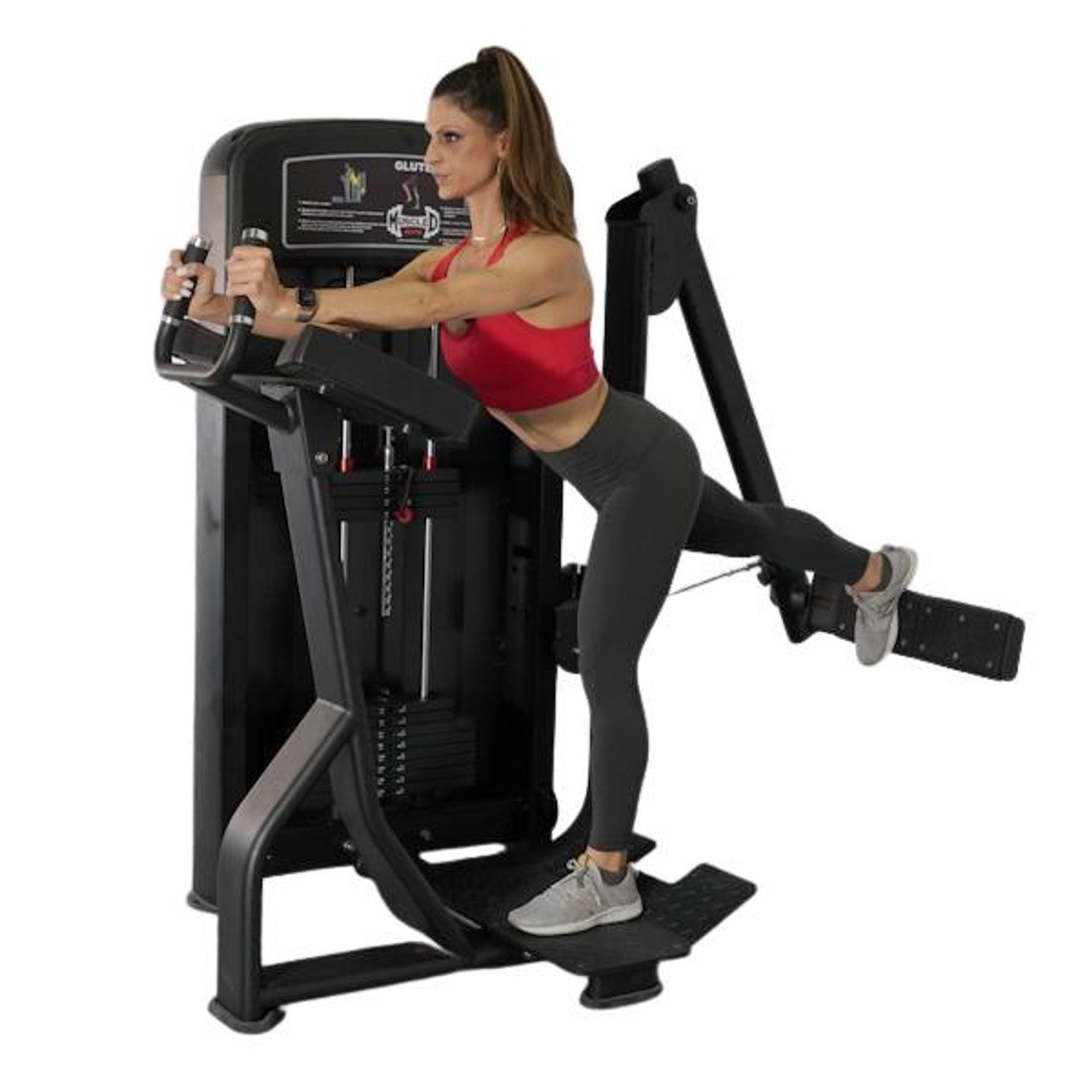 A relevant stock photo of glute kickback machine in a typical setting.