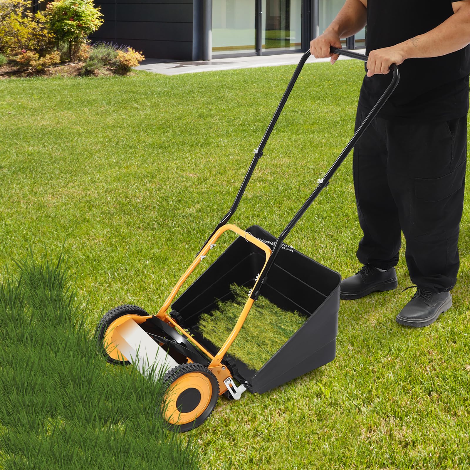 A relevant stock photo of grassland mower in a typical setting.