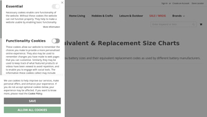 G&T's - Battery Size Charts & Duracell Alkaline Packs