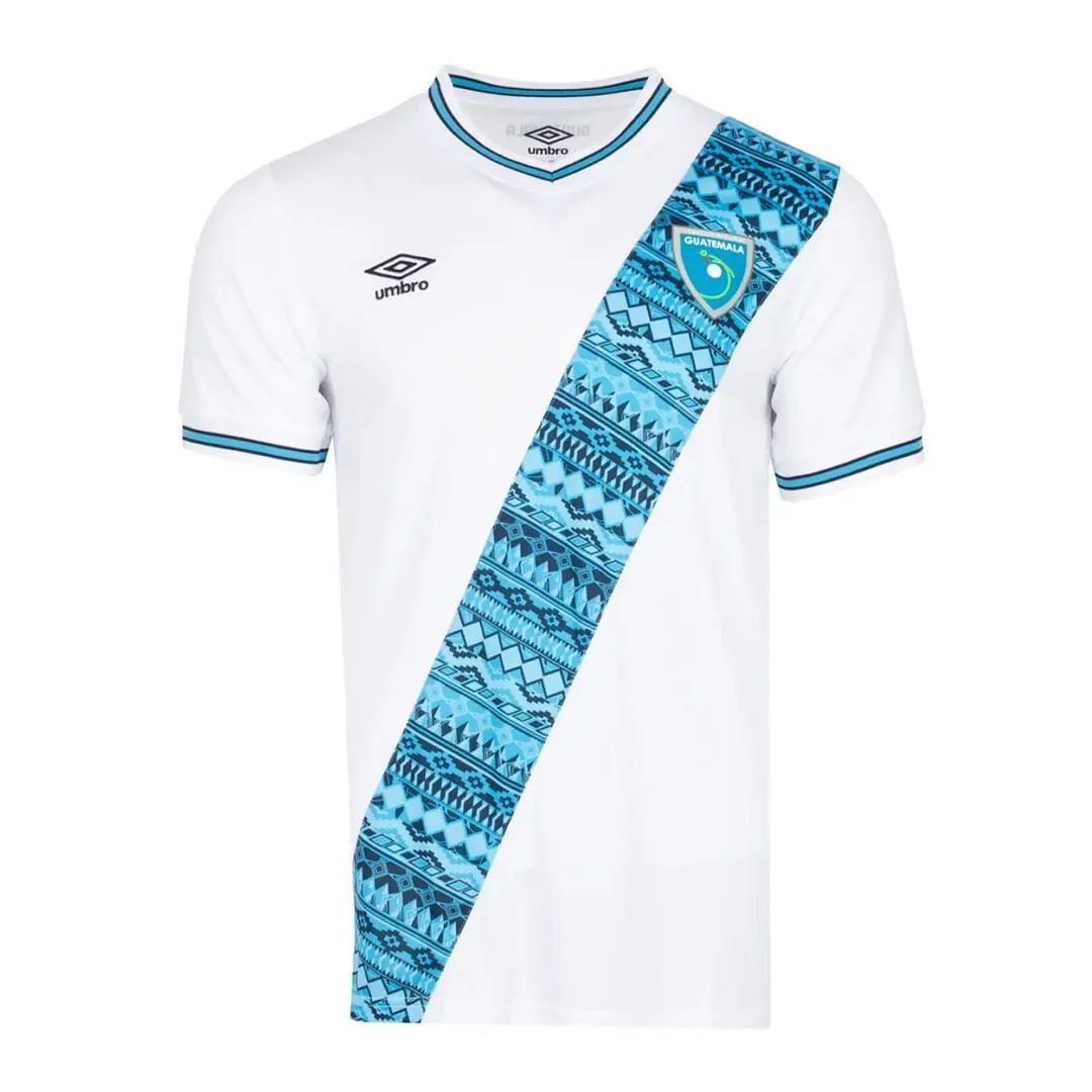 A relevant stock photo of guatemala soccer jersey in a typical setting.