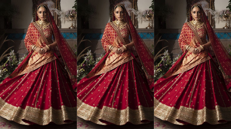 A relevant stock photo of gujarathi bride modern in a typical setting.