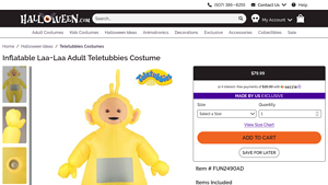 Halloween - Adult Inflatable Laa-Laa Teletubbies Costume