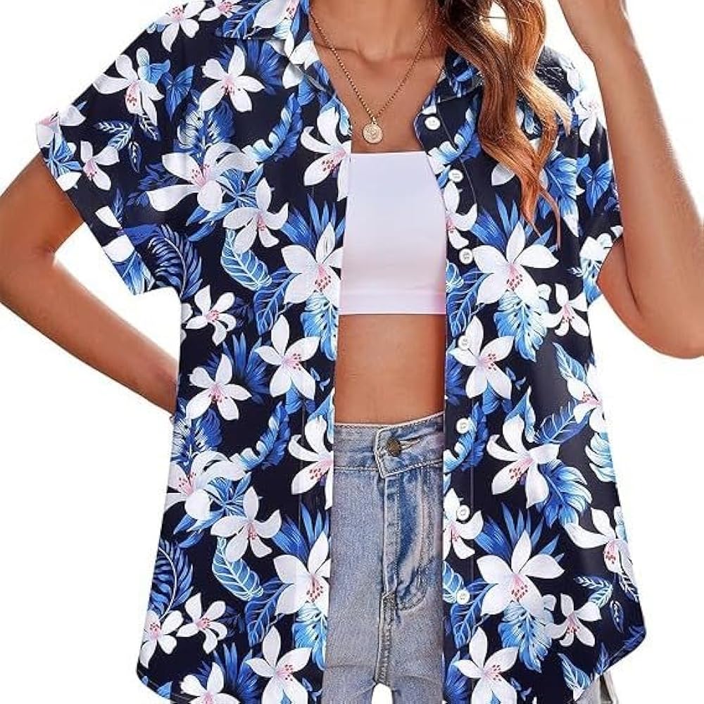 A relevant stock photo of hawaiian blouse womens in a typical setting.