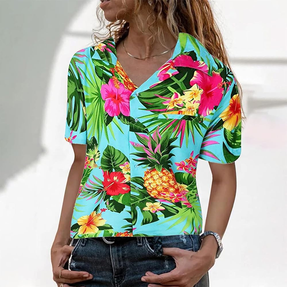 A relevant stock photo of hawaiian blouse womens in a typical setting.