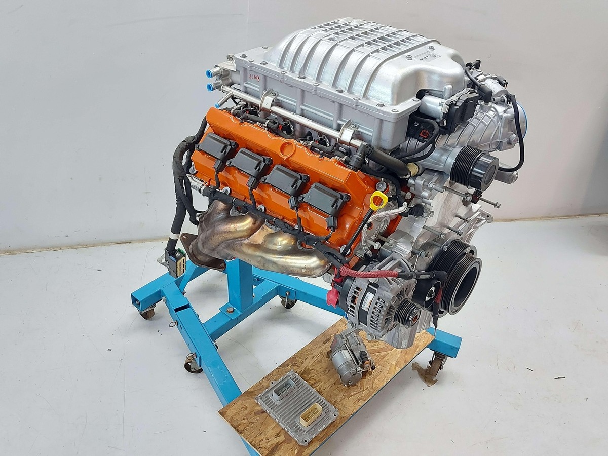 A relevant stock photo of hellcat engine for sale in a typical setting.
