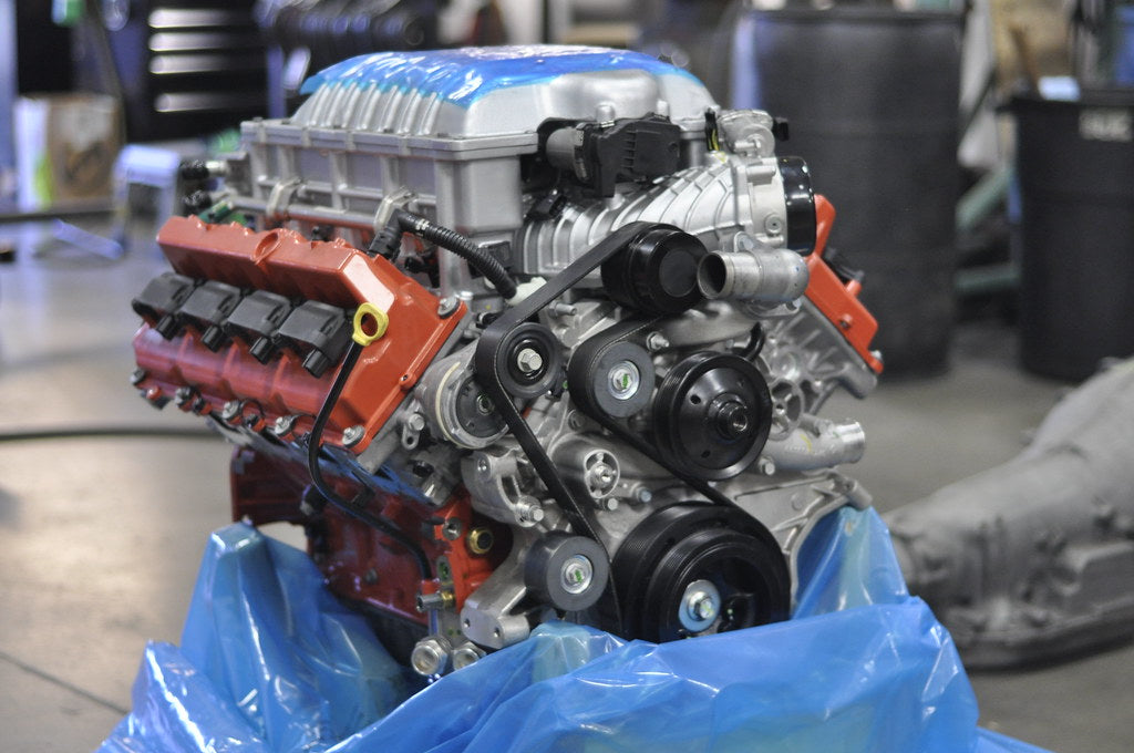A relevant stock photo of hellcat engine for sale in a typical setting.