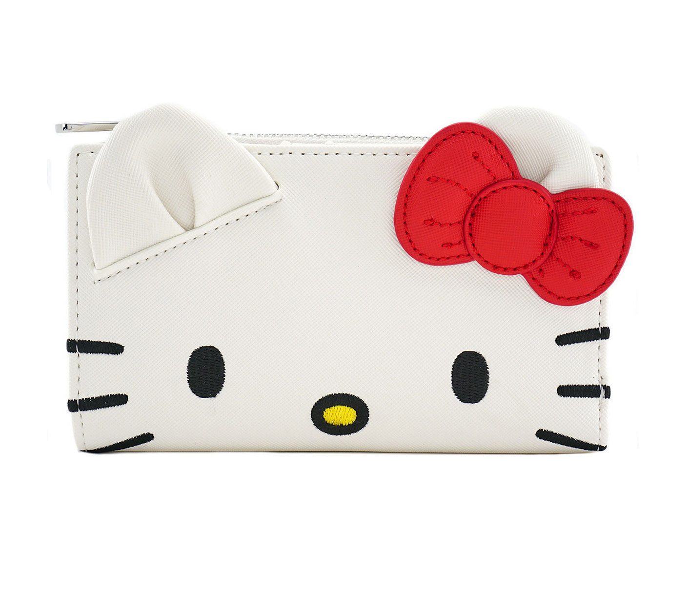 A relevant stock photo of hello kitty wallet in a typical setting.