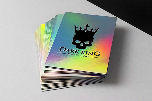 A relevant stock photo of holographic cards in a typical setting.