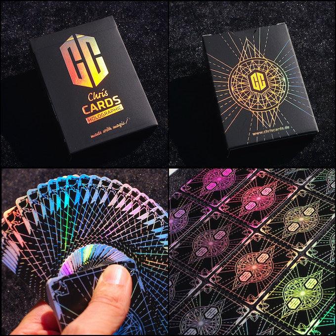 A relevant stock photo of holographic cards in a typical setting.