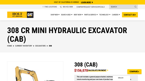 Holt - 308 CR Mini Hydraulic Excavator