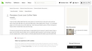 Houzz - Plexiglass Cover for Coffee Table