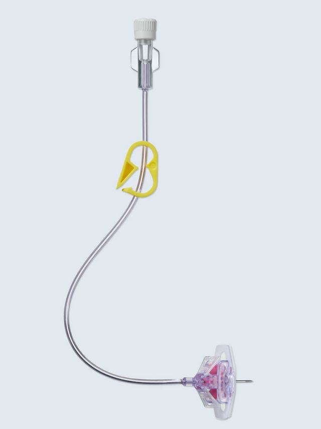 A relevant stock photo of huber needle in a typical setting.