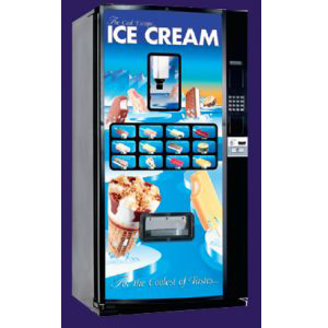 A relevant stock photo of ice cream vending machines for sale in a typical setting.