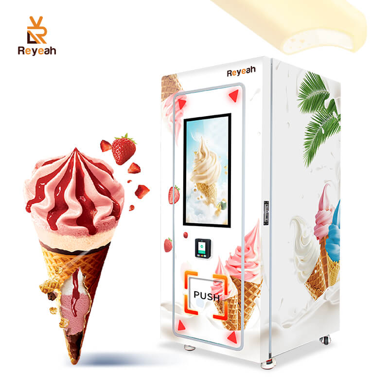 A relevant stock photo of ice cream vending machines for sale in a typical setting.