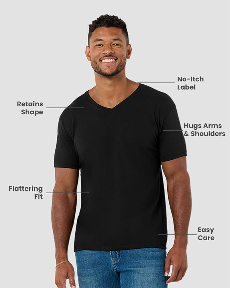 A relevant stock photo of inner v neck tshirt in a typical setting.