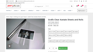 Jerry's Artist Outlet - Clear Acetate Sheets & Rolls