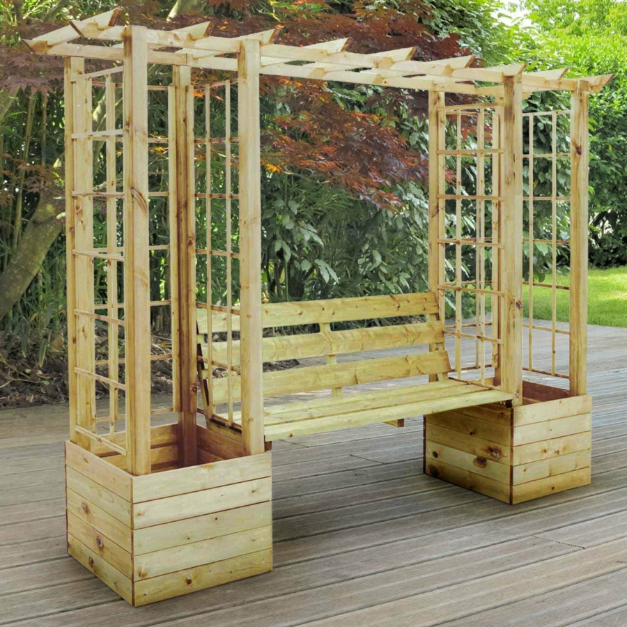 A relevant stock photo of large arbour in a typical setting.