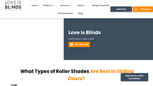 Love Is Blind STX - Roller Shades for Sliding Doors