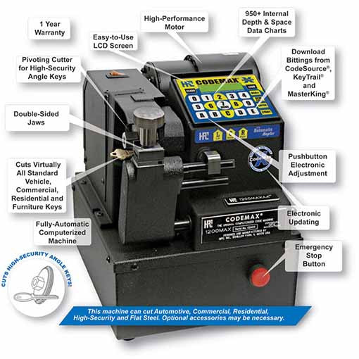 A relevant stock photo of machine for cutting keys in a typical setting.