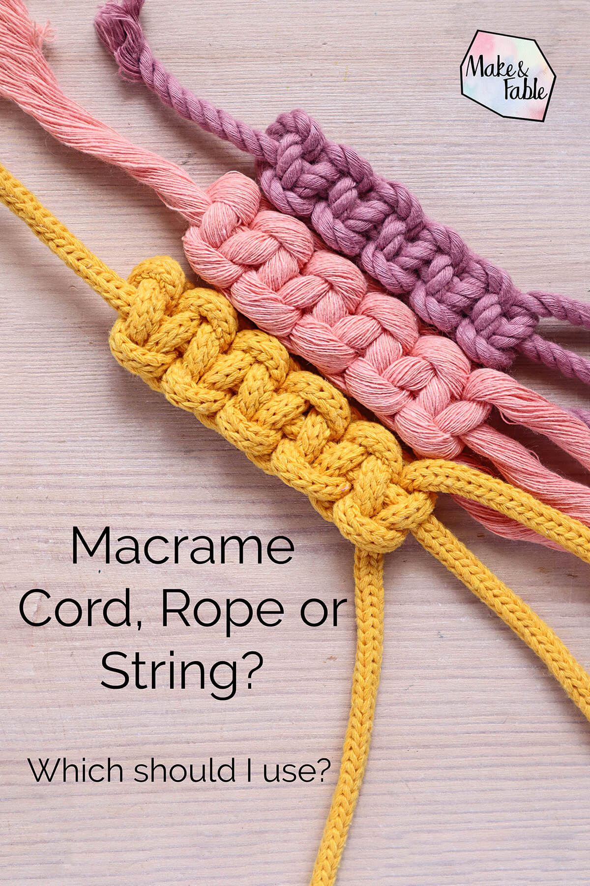 A relevant stock photo of macrame cord in a typical setting.