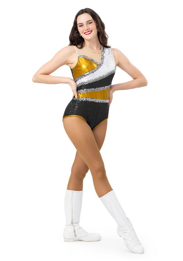 A relevant stock photo of majorette uniforms in a typical setting.