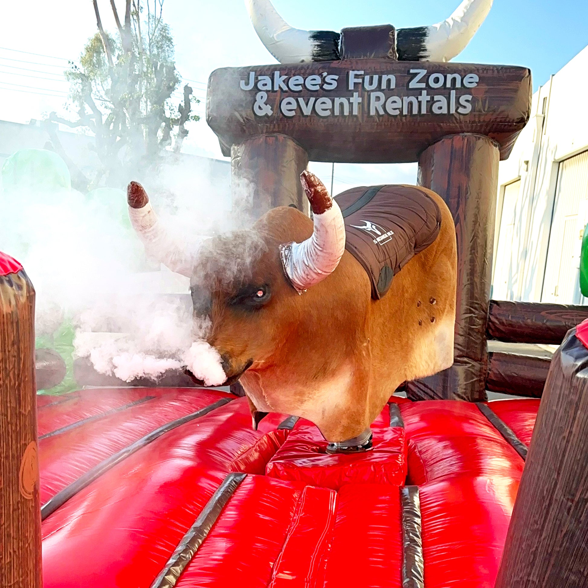 A relevant stock photo of mechanical bull for sale in a typical setting.