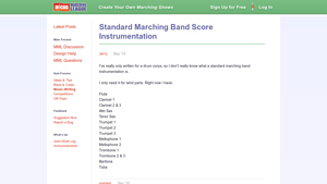 Micromarching - Standard Marching Band Score Instrumentation