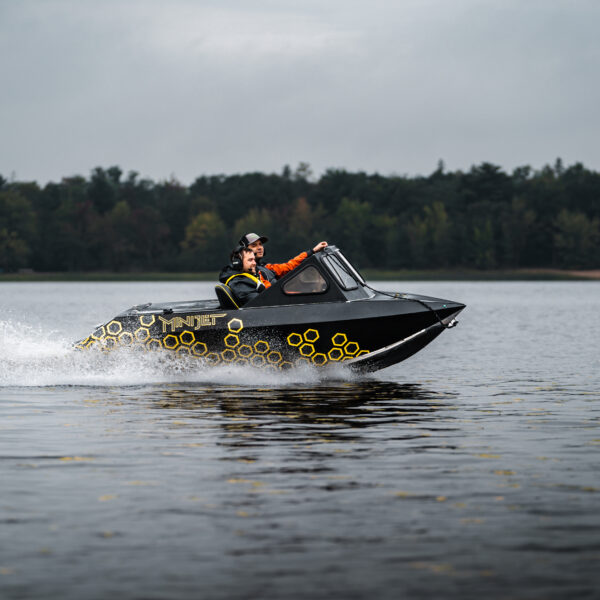 A relevant stock photo of mini jet boat for sale in a typical setting.