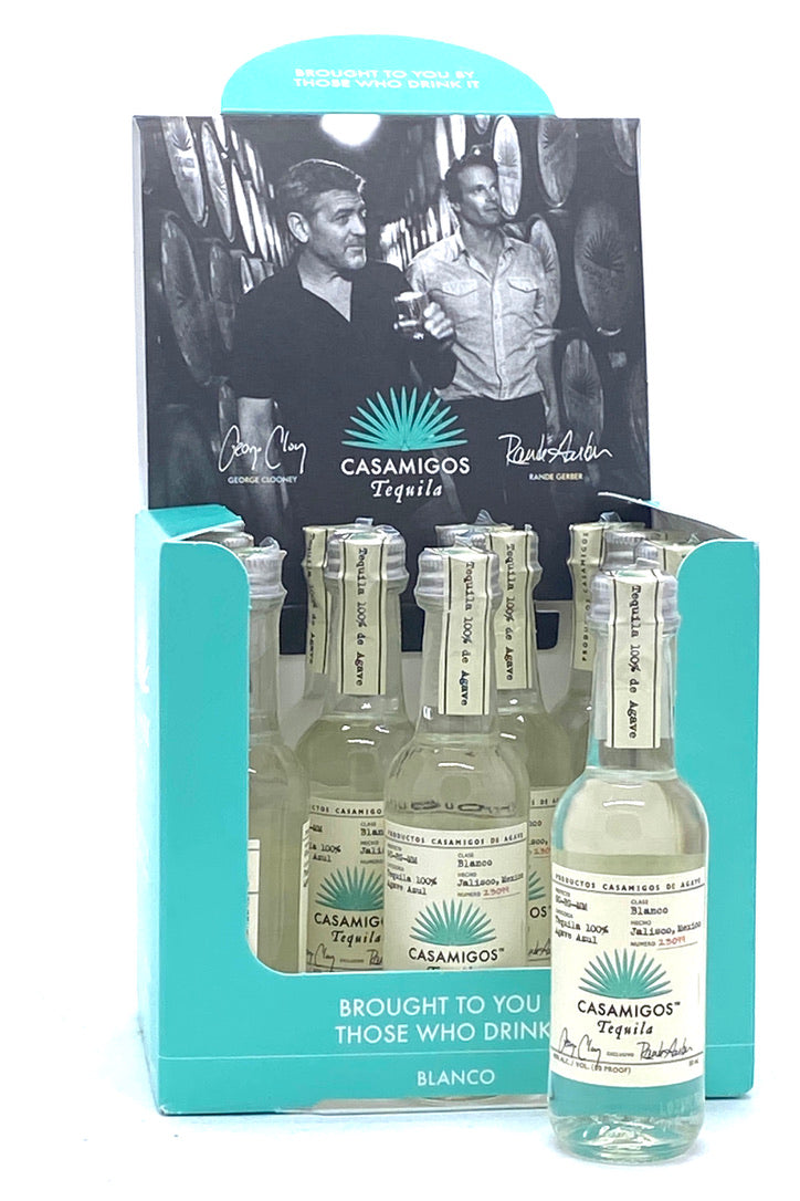 A relevant stock photo of mini tequila bottles in a typical setting.