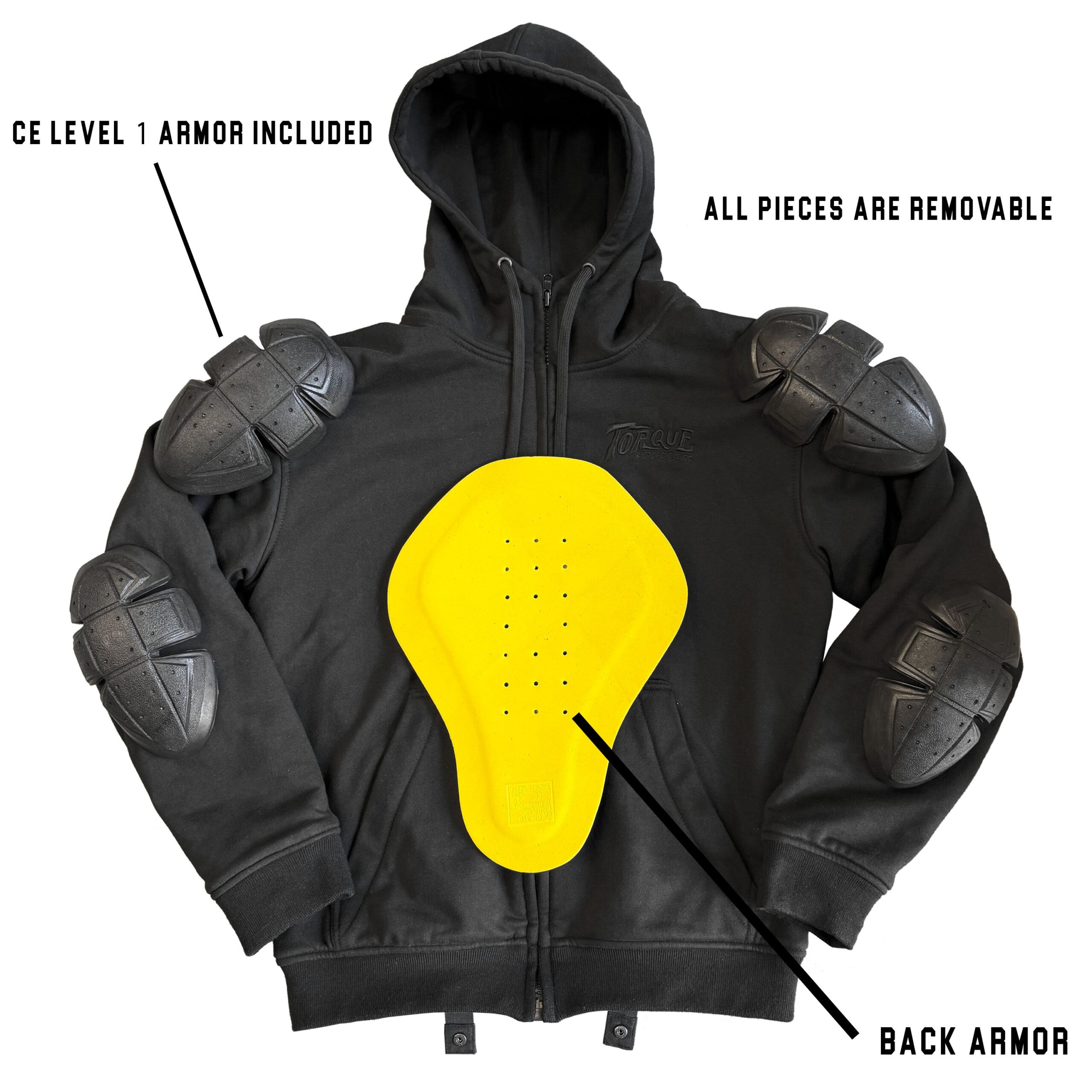 A relevant stock photo of motorbike hoodie armoured in a typical setting.