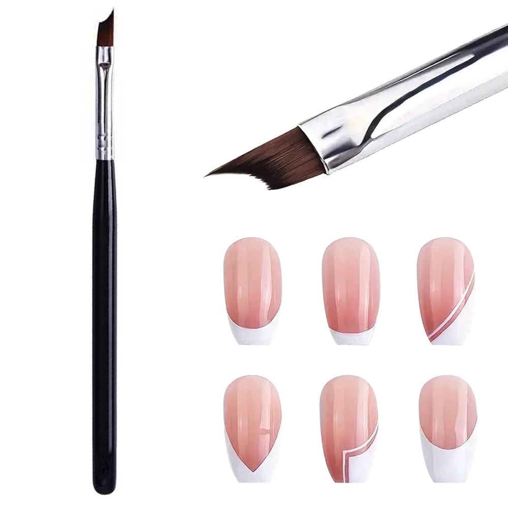 A relevant stock photo of nail art brush for french tips in a typical setting.