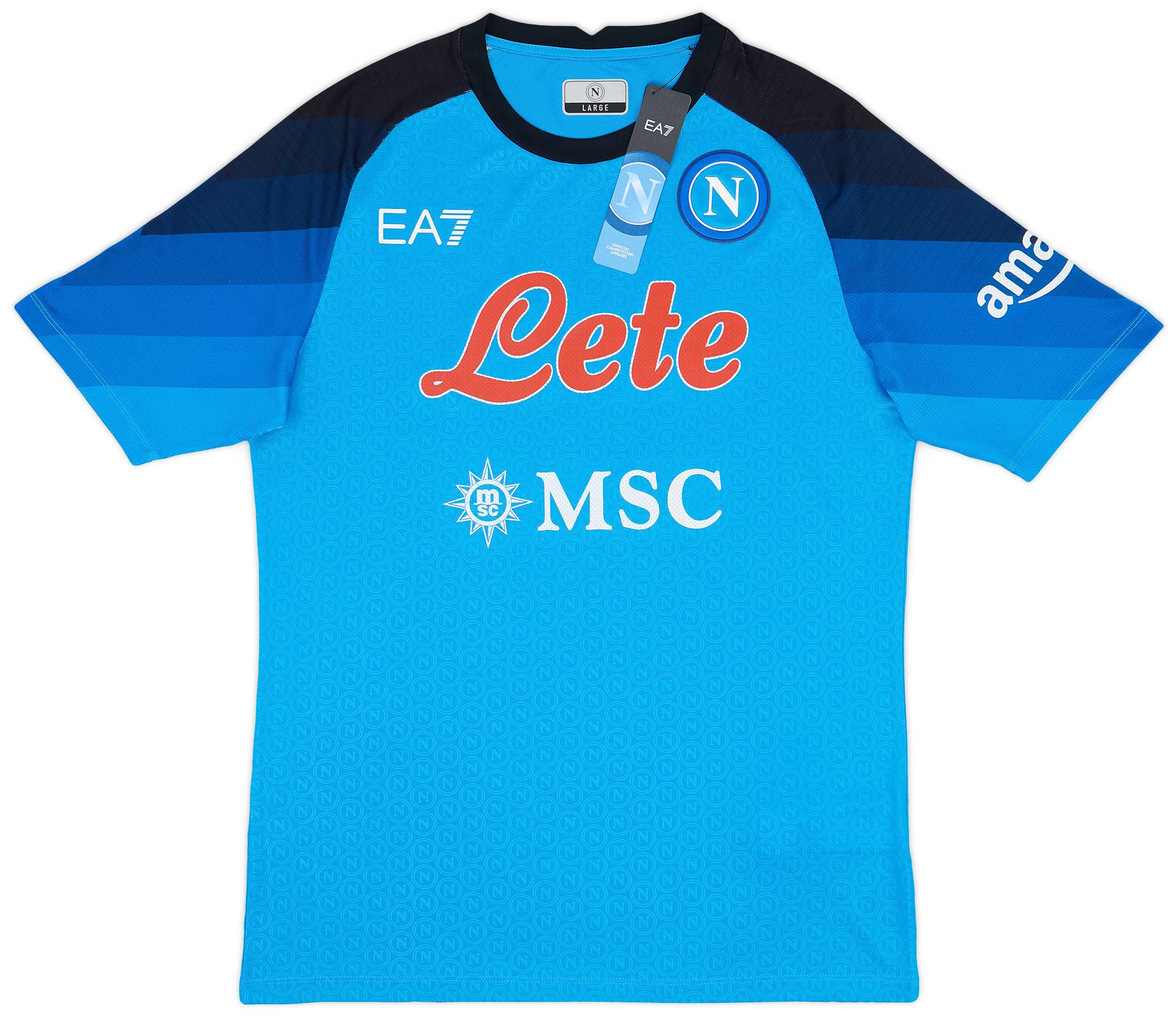 A relevant stock photo of napoli jersey in a typical setting.