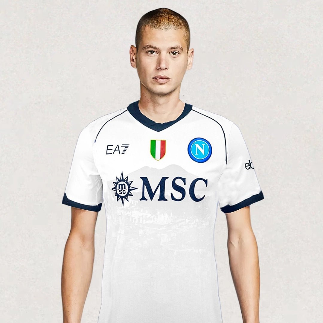 A relevant stock photo of napoli jersey in a typical setting.