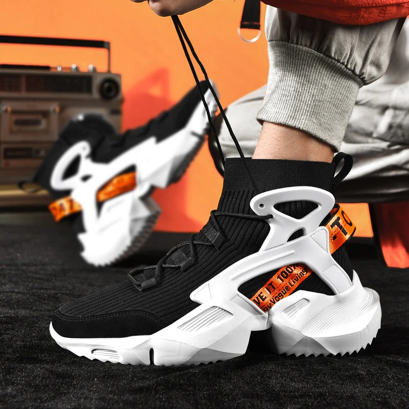 A relevant stock photo of ninja shoes in a typical setting.