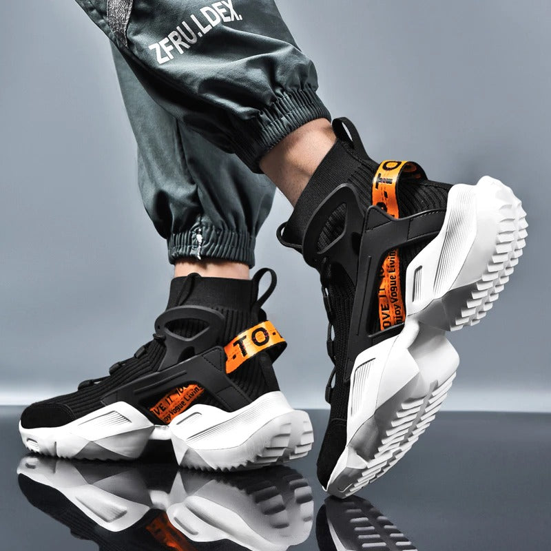 A relevant stock photo of ninja shoes in a typical setting.