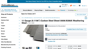 Online Metals - A606/A588A Weathering Steel 11 Gauge