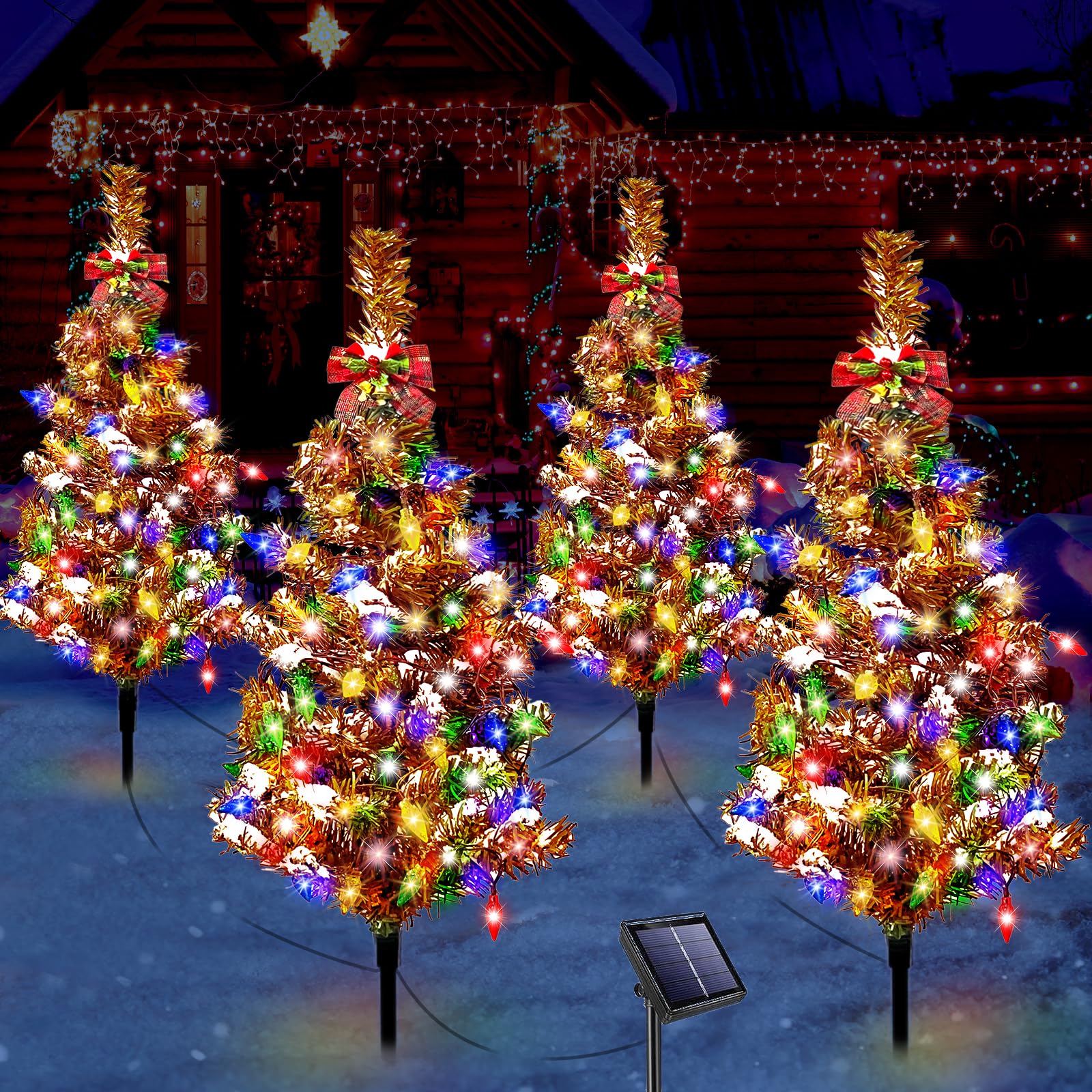 A relevant stock photo of outdoor christmas tree in a typical setting.