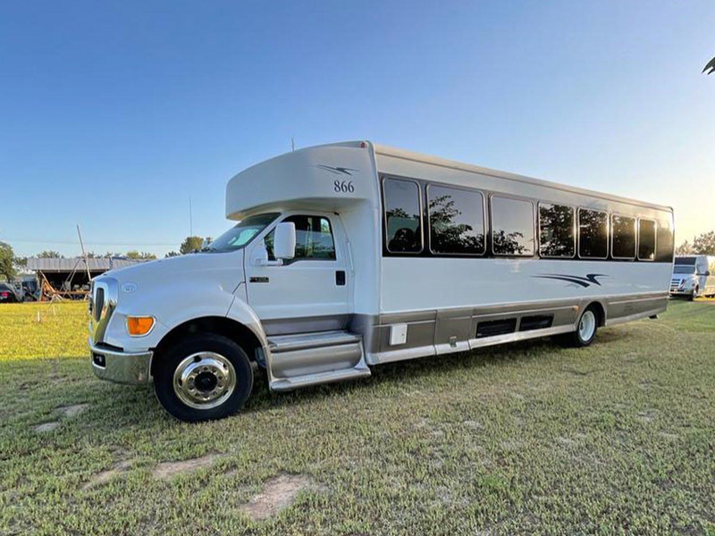 A relevant stock photo of party bus for sale in a typical setting.