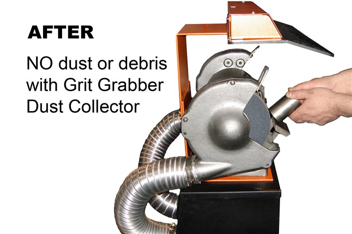 A relevant stock photo of pedestal grinder in a typical setting.