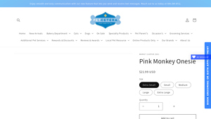 Pet Ceter - Pink Monkey Onesie