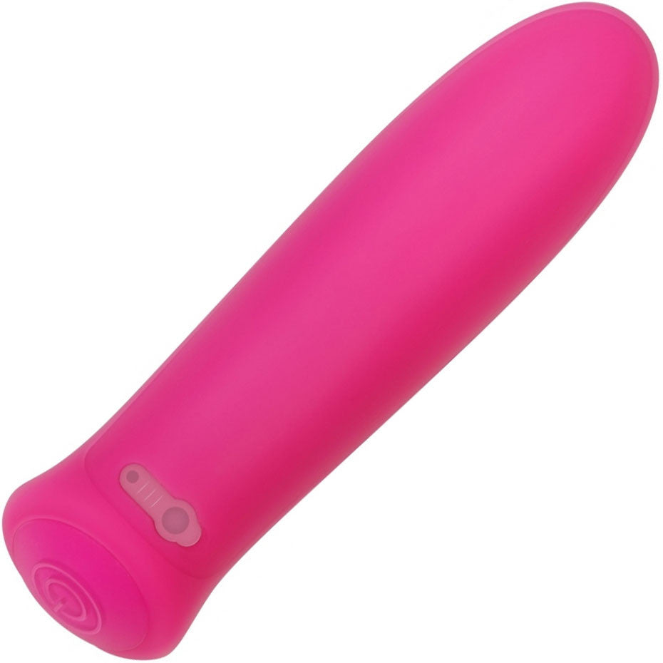 A relevant stock photo of pink vibrator in a typical setting.