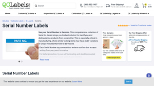 QC Labels - Serial Number Labels