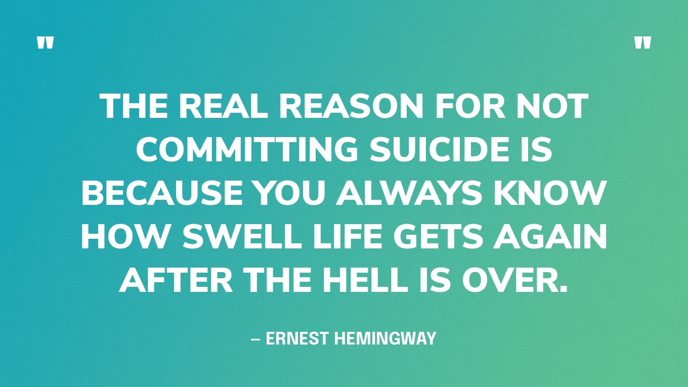 A relevant stock photo of quotes about suicide in a typical setting.