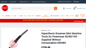 Hypertherm - Duramax Mini Machine Torch 10.7m