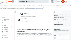 Reddit - AG13 Button Batteries