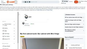 Reddit - Bar Cabinet with Mini Fridge Space
